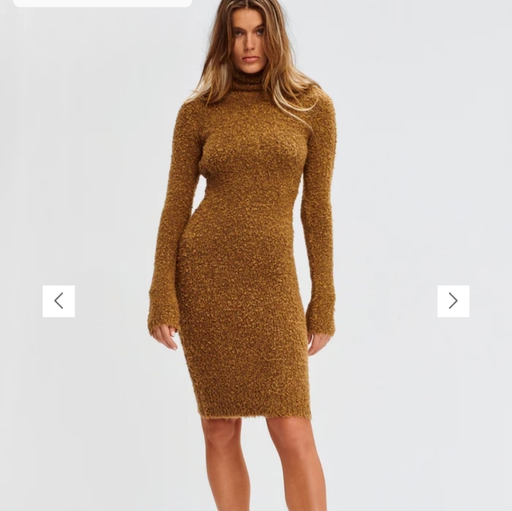 Seroya Starling Boucle Dress in Brown Size Large NWT